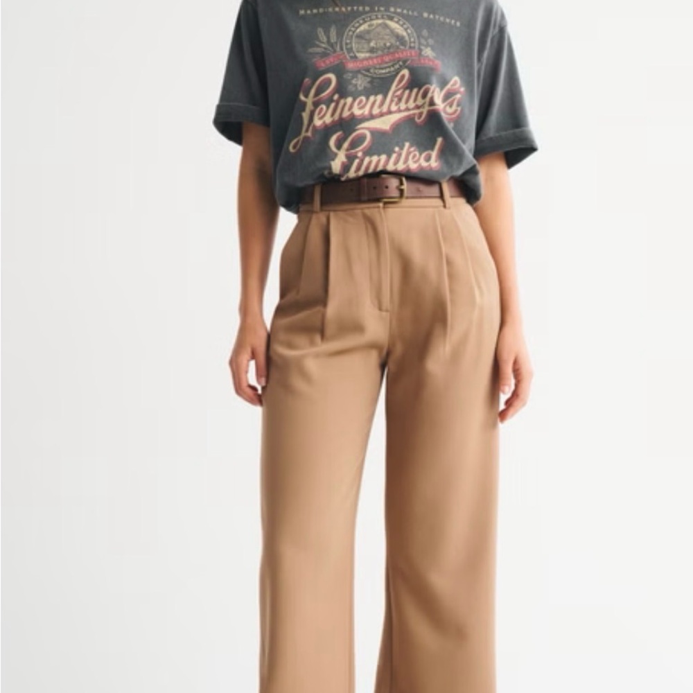 Abercrombie & Fitch Tan Straight-Leg Pants